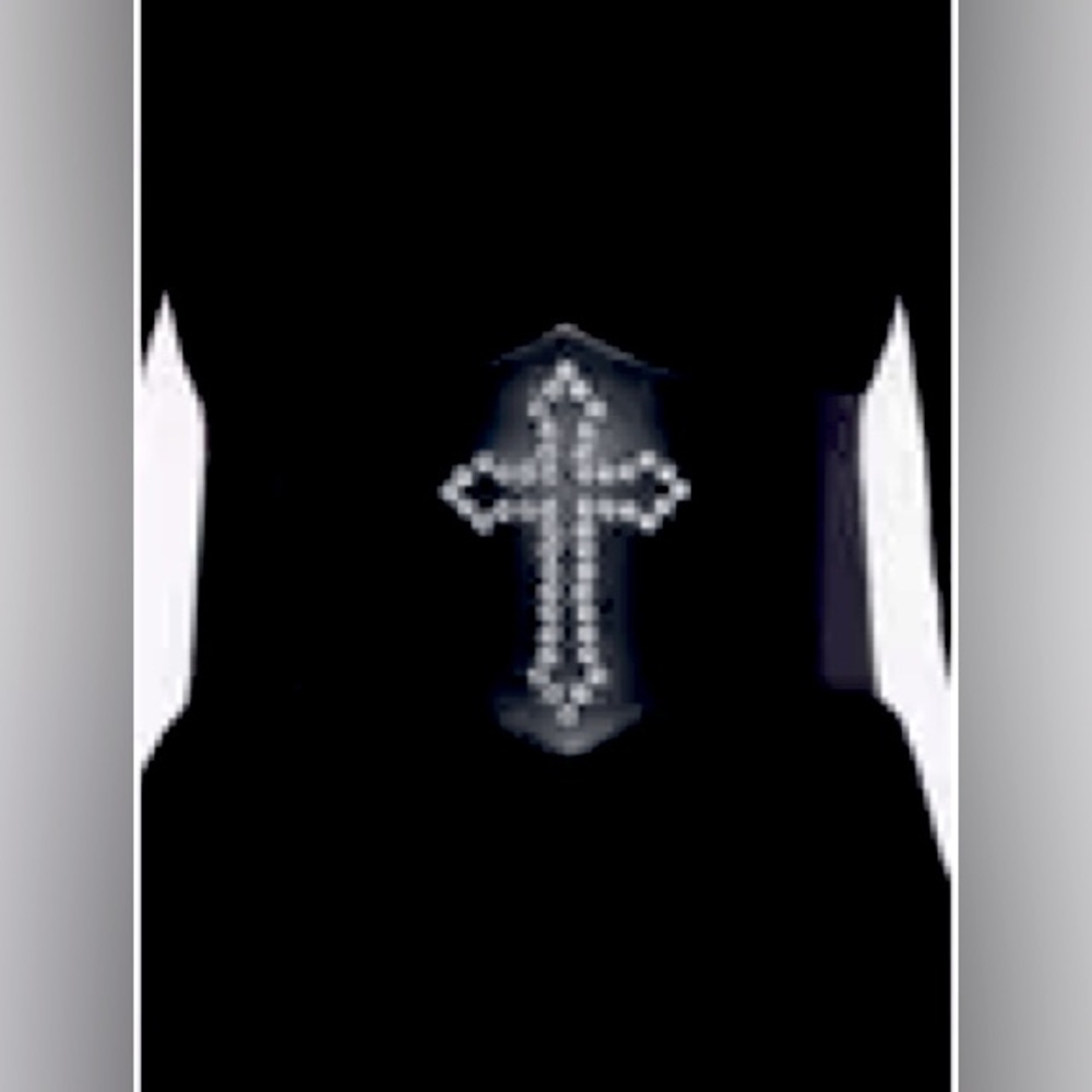 Rhinestone cross stretch belt